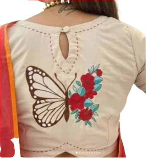 Beautiful back boat neck blouse designs 2022