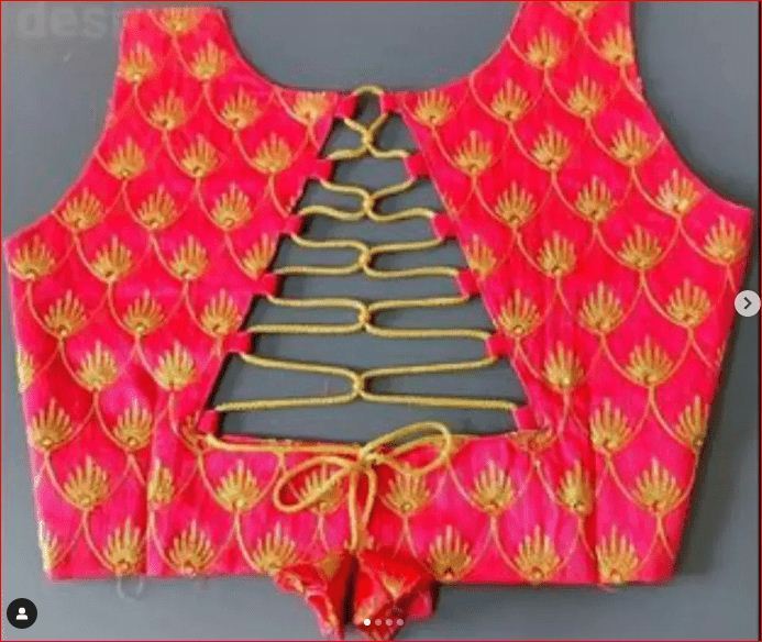 Back neck silk saree blouse designs 2024